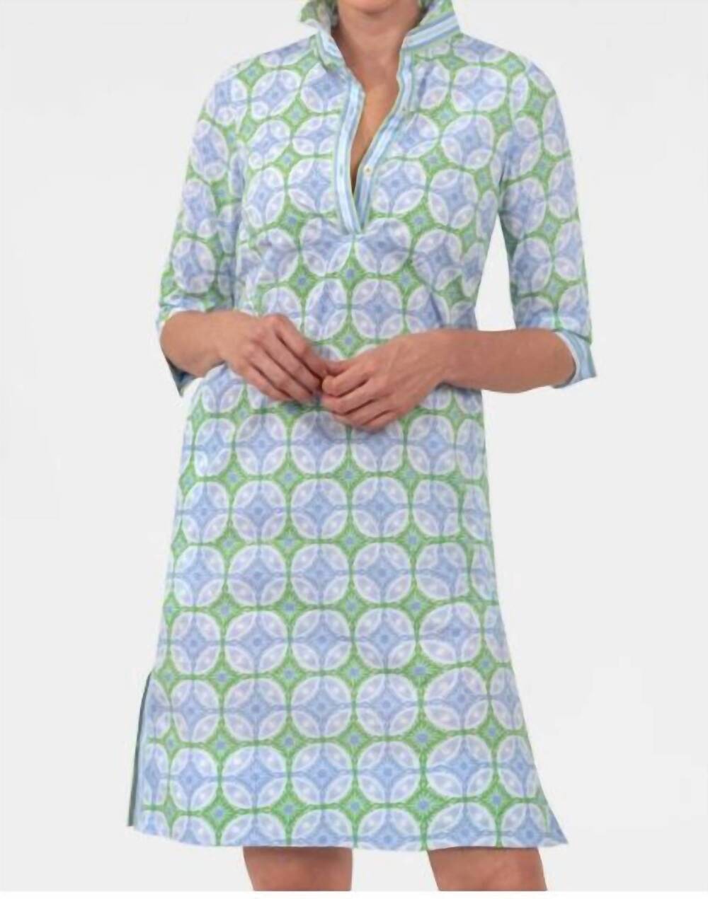 NEW GRETCHEN SCOTT shirt tail 2.0 dress in kelly/peri